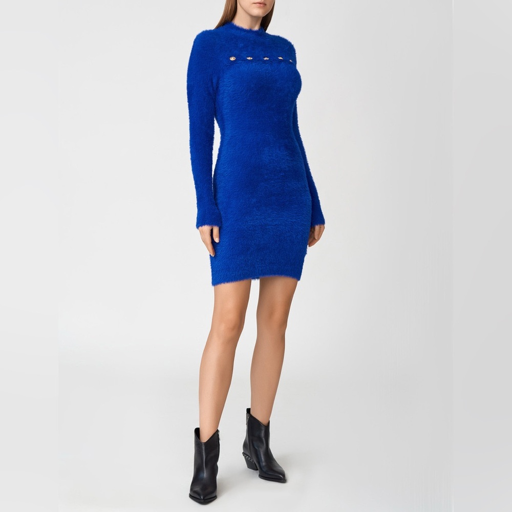 NWOT Versace Jeans Couture Royal Blue Knit Dress XS